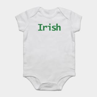 Green Irish Typography St Patricks Day Baby Bodysuit